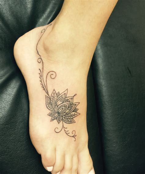 floral tattoo foot